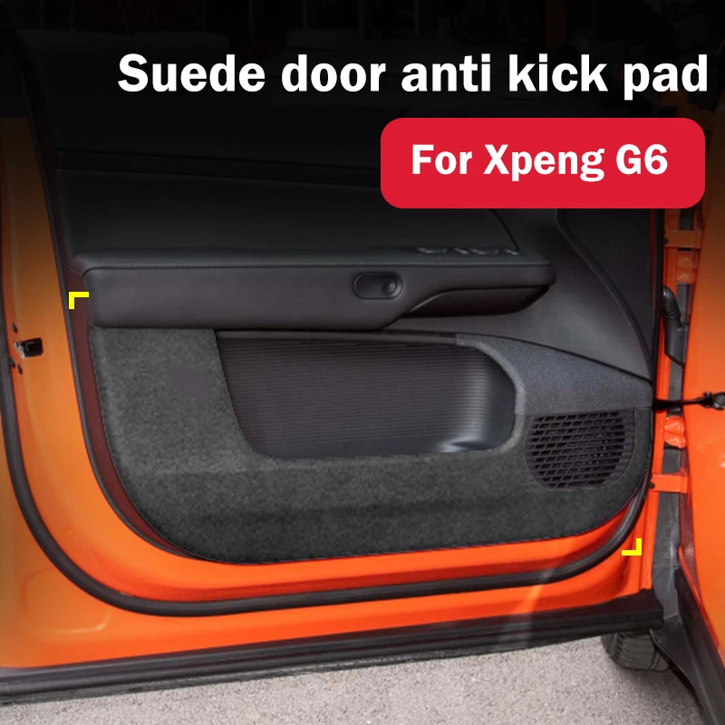 

For Xpeng G6 2023 2024 Car Door Anti Kick Pad Sticker Leather Anti-Dirty Car Door Panel Protector For Xiaopeng G6 Accessories