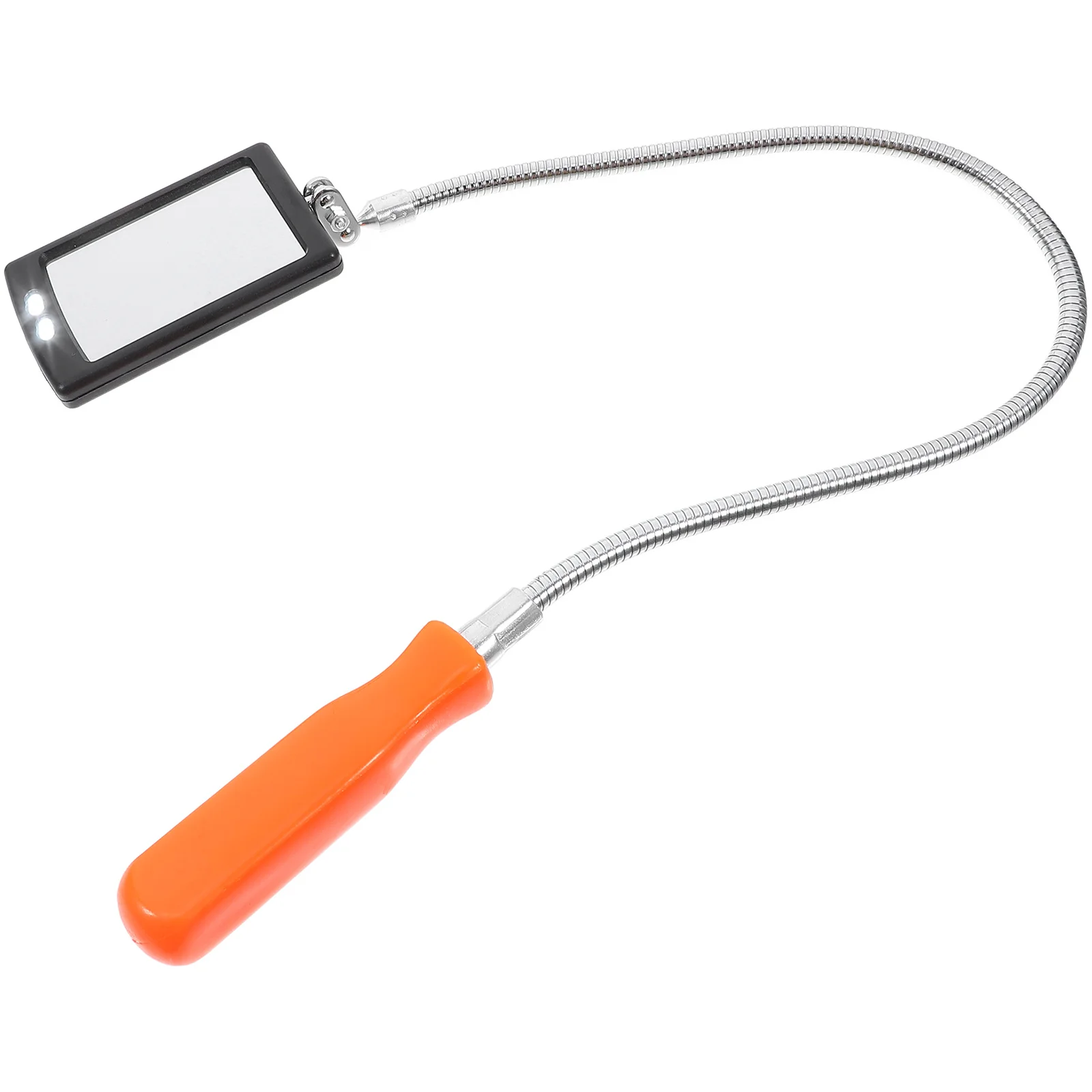 Espelho de inspeção com rotação 360, luz led flexível de aço inoxidável para mecânico de veículos, ferramenta de reparo automático, visualização dobrável