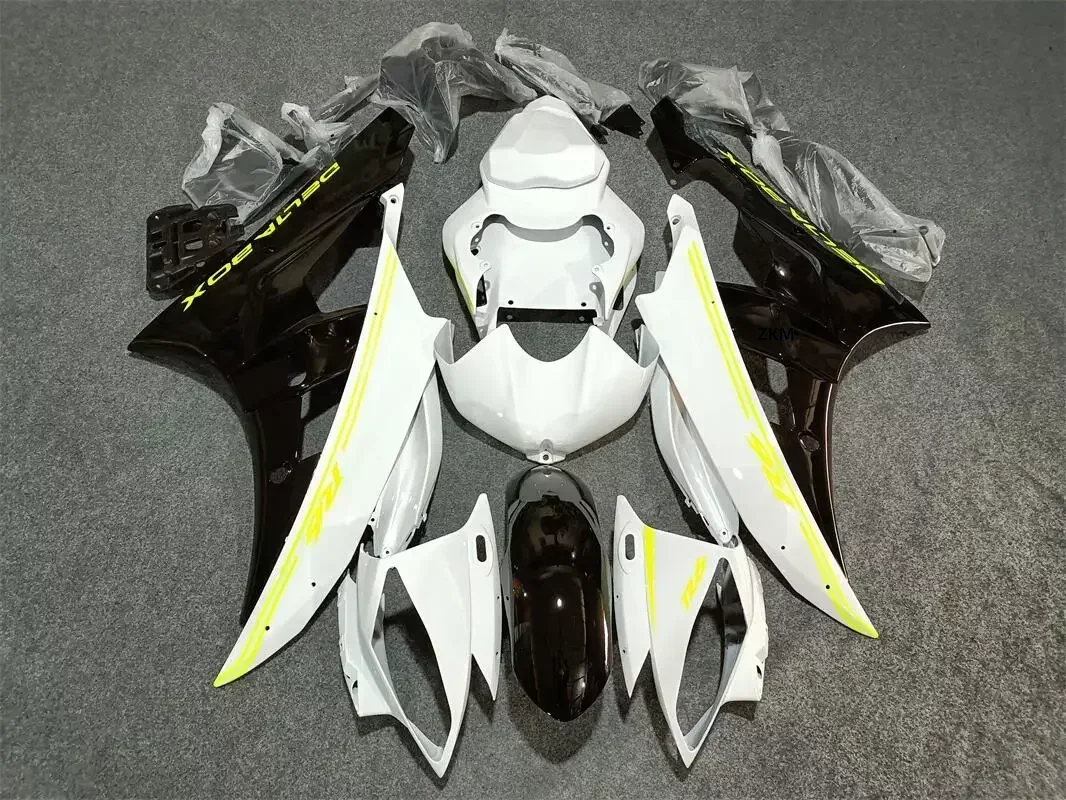 

Injection mold Fairing Kit for YZFR6 06 07 YZF R6 2006 2007 YZF600 yzfr6 06 07 Yellow white Fairings set