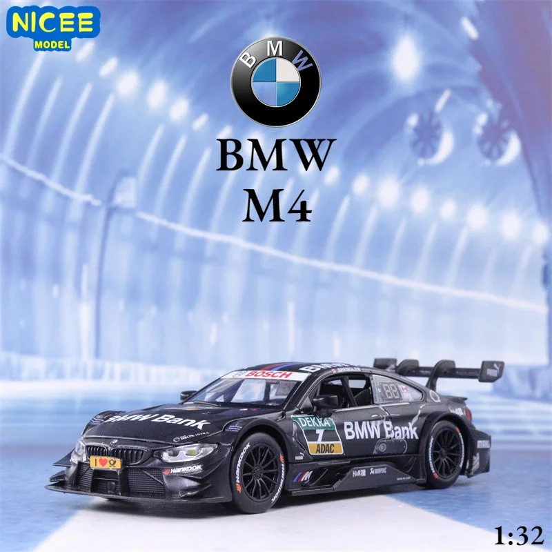 

1:32 BMW M4 Racing Car High Simulation Diecast Metal Alloy Model car Sound Light Pull Back Collection Kids Toy Gifts A25