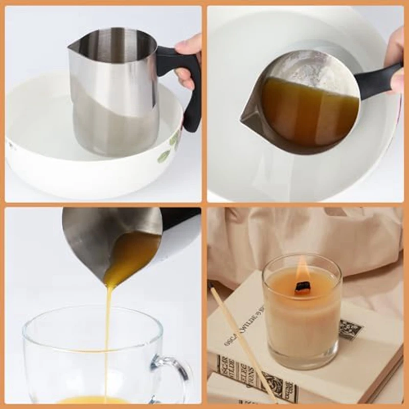 Candle Pouring Pot, 32 Oz Wax Melting Pot, 900Ml Candle Pouring Pitcher, Stainless-Steel Candle Making Kit Easy To Use