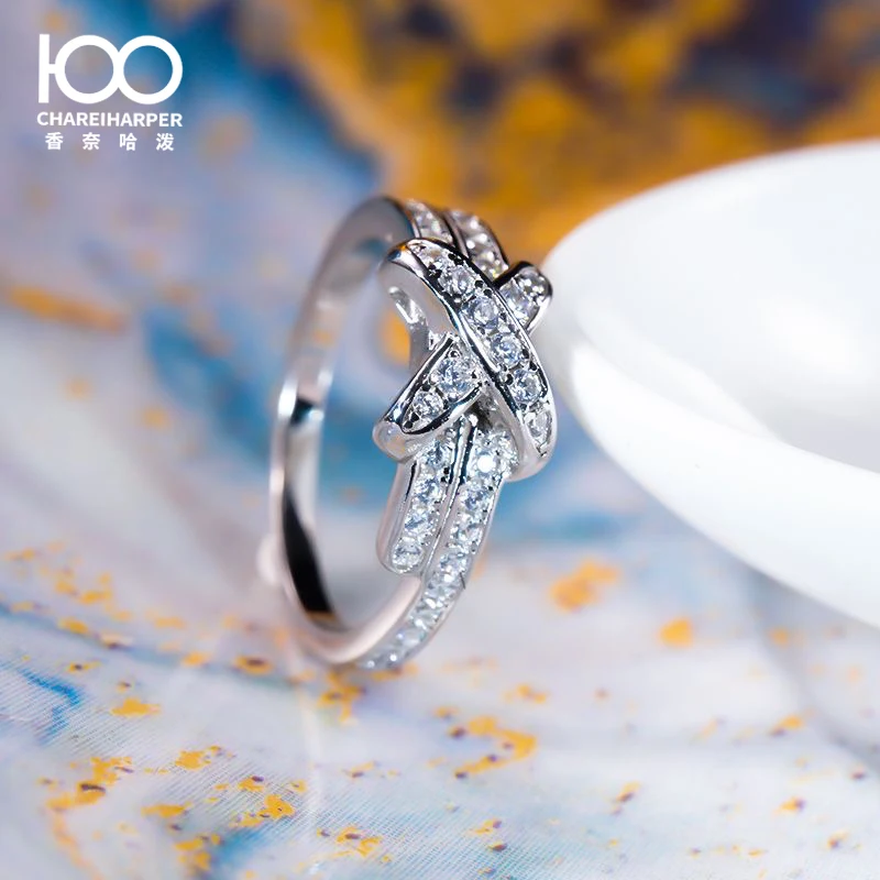 CH26 Platinum ring for women, classic personality, simple daily wear, diamond ring arrangement, diamond ring gift trend