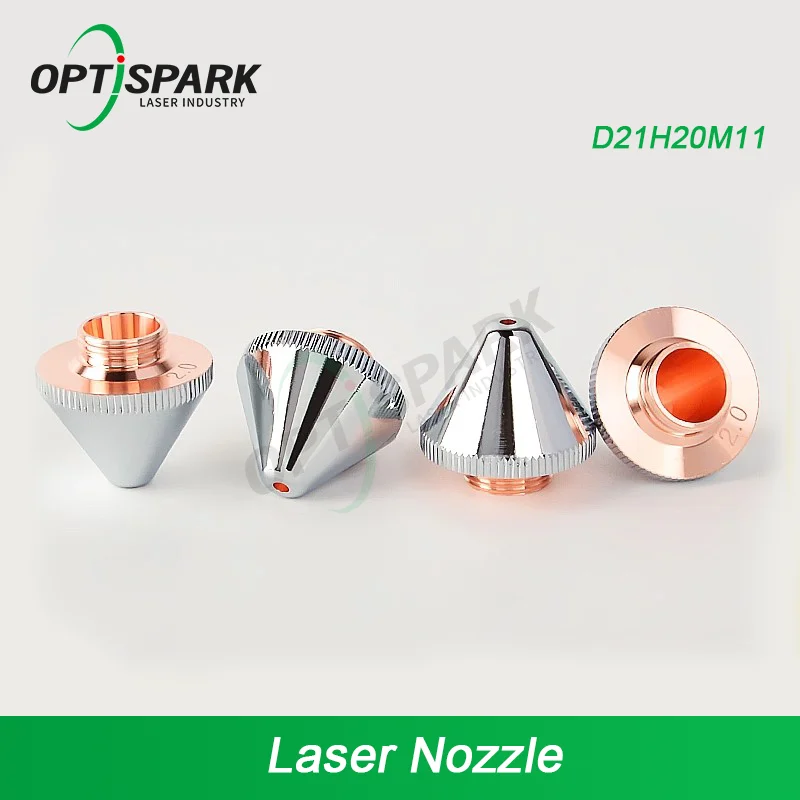 OPTISPARK Laser Bevel Cutting High-Speed Nozzle D21mm3D Copper Laser Nozzle Cutting Tip for HANS HSG WSX 3D Laser Cutter Machine