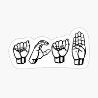 Acab Sign Language Asl  5PCS Stickers for Kid Bumper Funny Decorations Laptop Print Luggage Anime Background Home Cute Cartoon