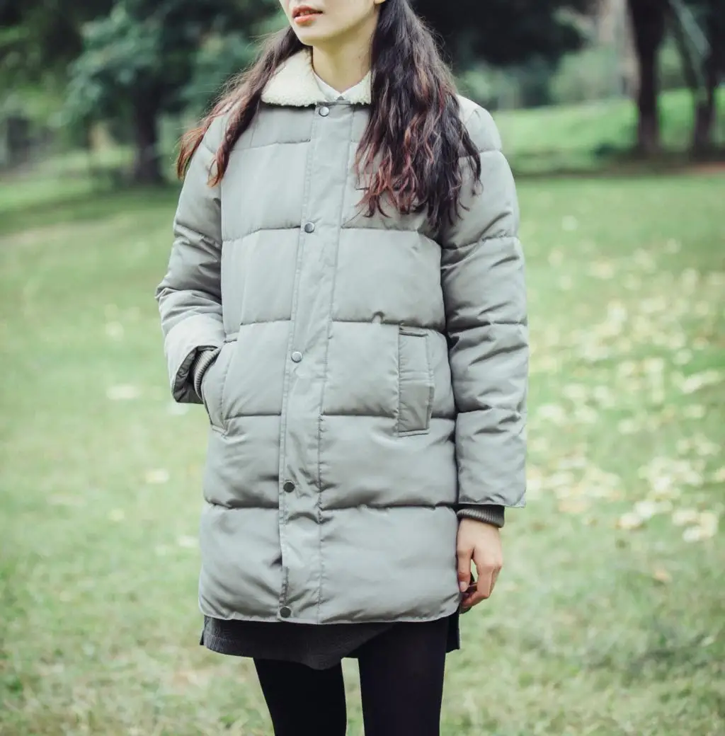 YANGHAOYUSONG Homemade YUTU&MMn women's gray blue autumn and winter cotton coat mid-length jacket 301#