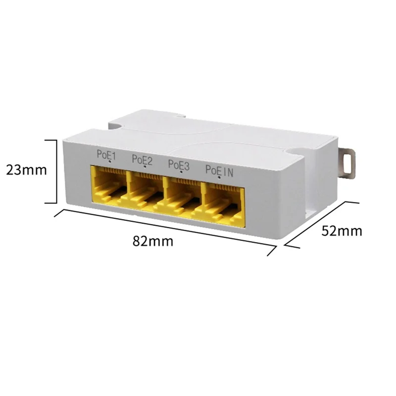 4Port Gigabit POE Extender 1000M 1 to 3 Network Switch Repeater IEEE802.3Af/At Plug&Play for PoE Switch NVR IP Camera AP