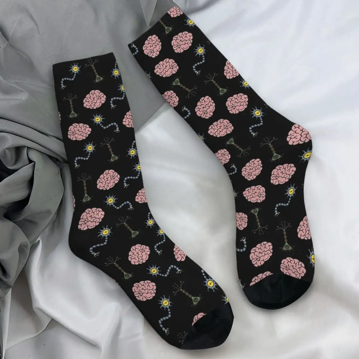 Neuro Brain Time Socks Spring Let's Have Some Synapse Fun Stockings Modern Men Soft Socks Pattern Outdoor Anti-Slip Socks