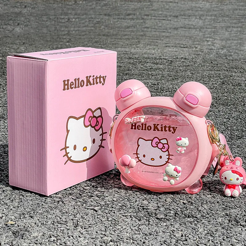 Hello Kitty Double Drinking Cup Cute Anti Drop Cup High Temperature Resistant Straw Water Bottle Tritan Material 