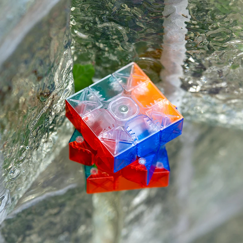 Acabado mate, cubo profesional 3X3 de color transparente magnético único, cubo mágico sin retardo, cubo giratorio ultrarrápido, rompecabezas, juguete para niños