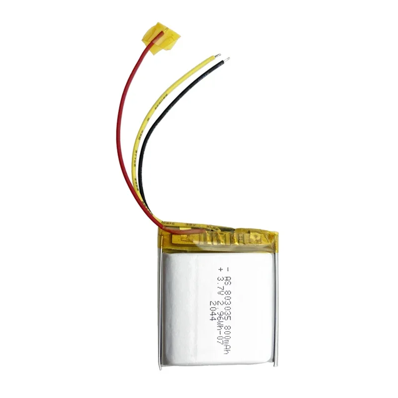 3.7 فولت، 803035   بطارية ليثيوم بوليمر 800 مللي أمبير في الساعة، لـ MP3، MP4، MP5، GPS، راديو، بنك الطاقة، مكبرات صوت صغيرة، المصابيح الخلفية للدراجة، أضواء LED، مروحة