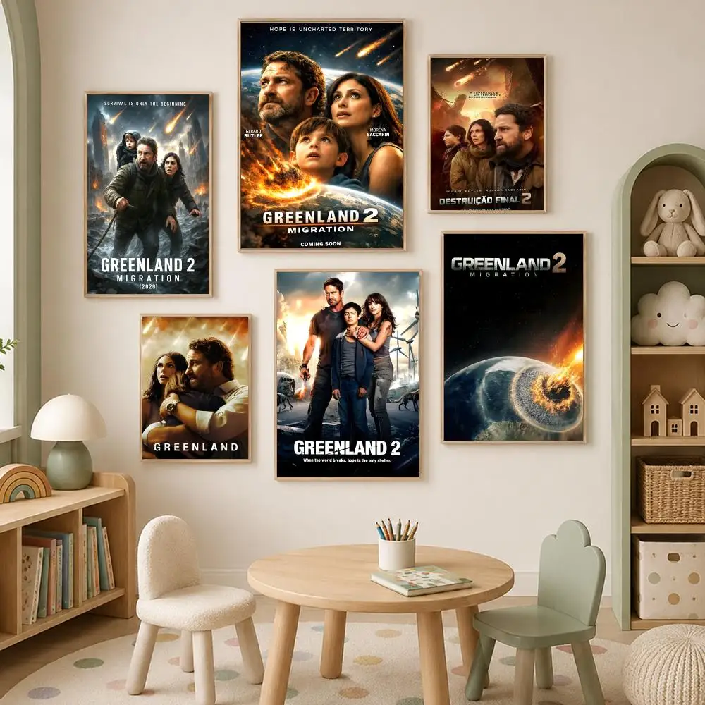 Movie G-Greenland 2 Migration Poster Self-Stick HD PVC Wall Art Poster, Waterproof Decor for Bedroom, Living Room and Home