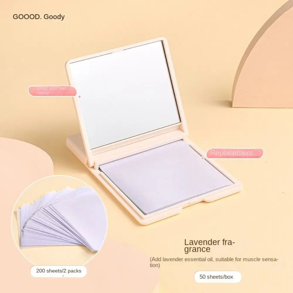 with Mirror Case Beauty Oil Removal Makeup Tool Face Oil Blotting Sheets Oil Control Film Facial Absorbent Paper Matting Tissue