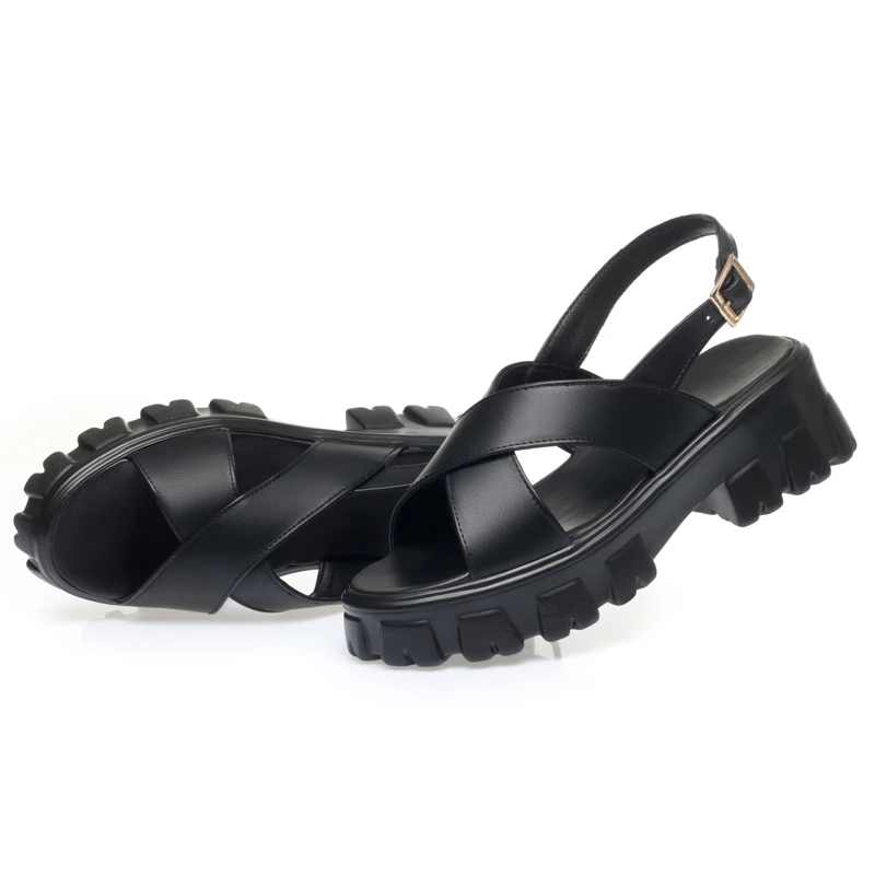 AIYUQI Women Sandals Roman 2024 Summer New Real Leather Ladies Sandals Large Size 41 42 43 Platform Fashion Sandals Girl