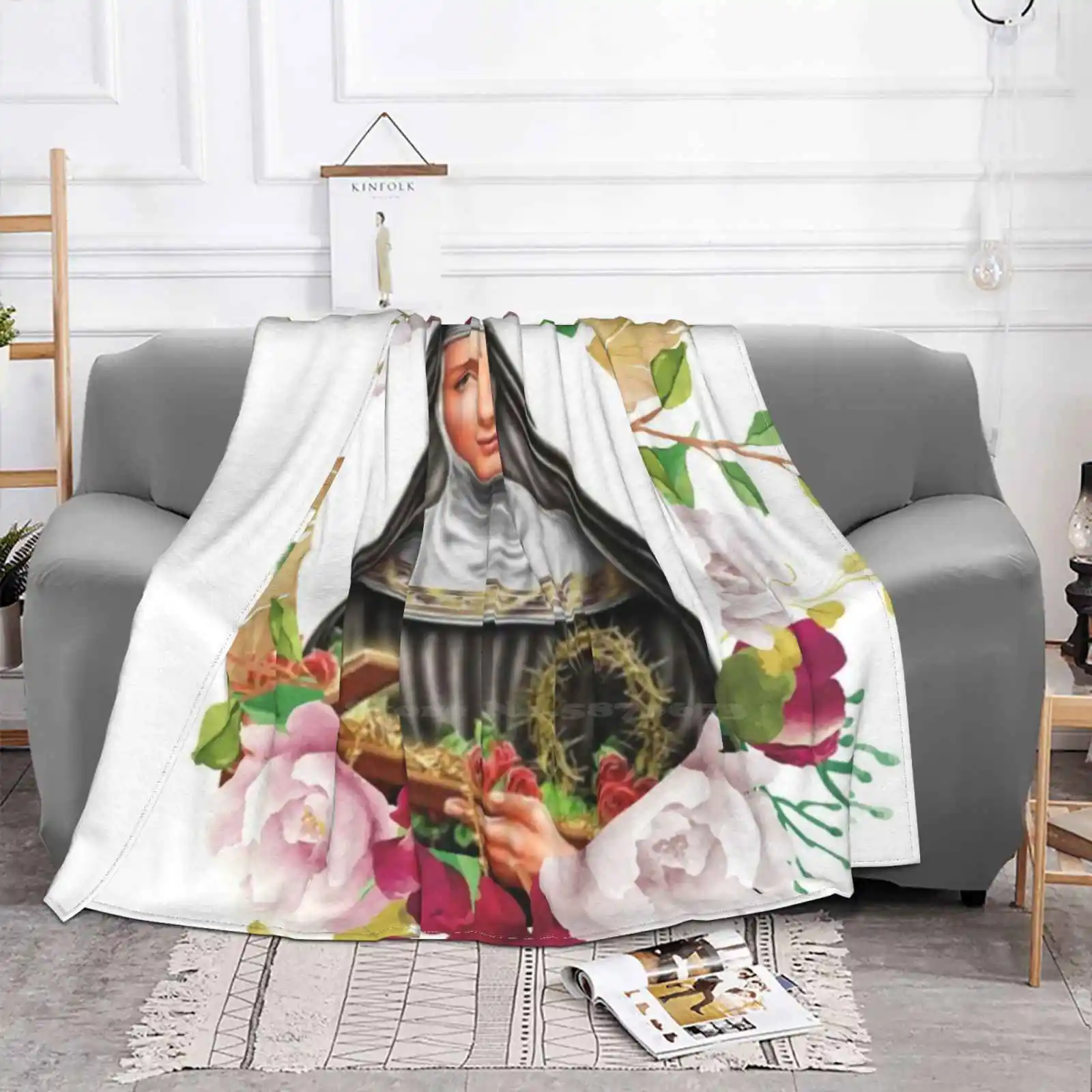 Saint Rita Of Cascia / Catholic Art / Religious Artworks Fashion Soft Warm Flannel Blanket Saints Saint Rita Of Cascia St Rita