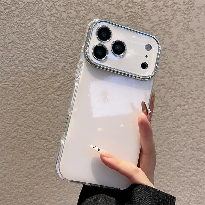 Luxuriöse Laser-Candy-Farbige Weiche Silikon-Handyhülle für iPhone 17 16 15 14 13 12 11 Pro Max Plus mit Großem Fenster und Stoßschutz