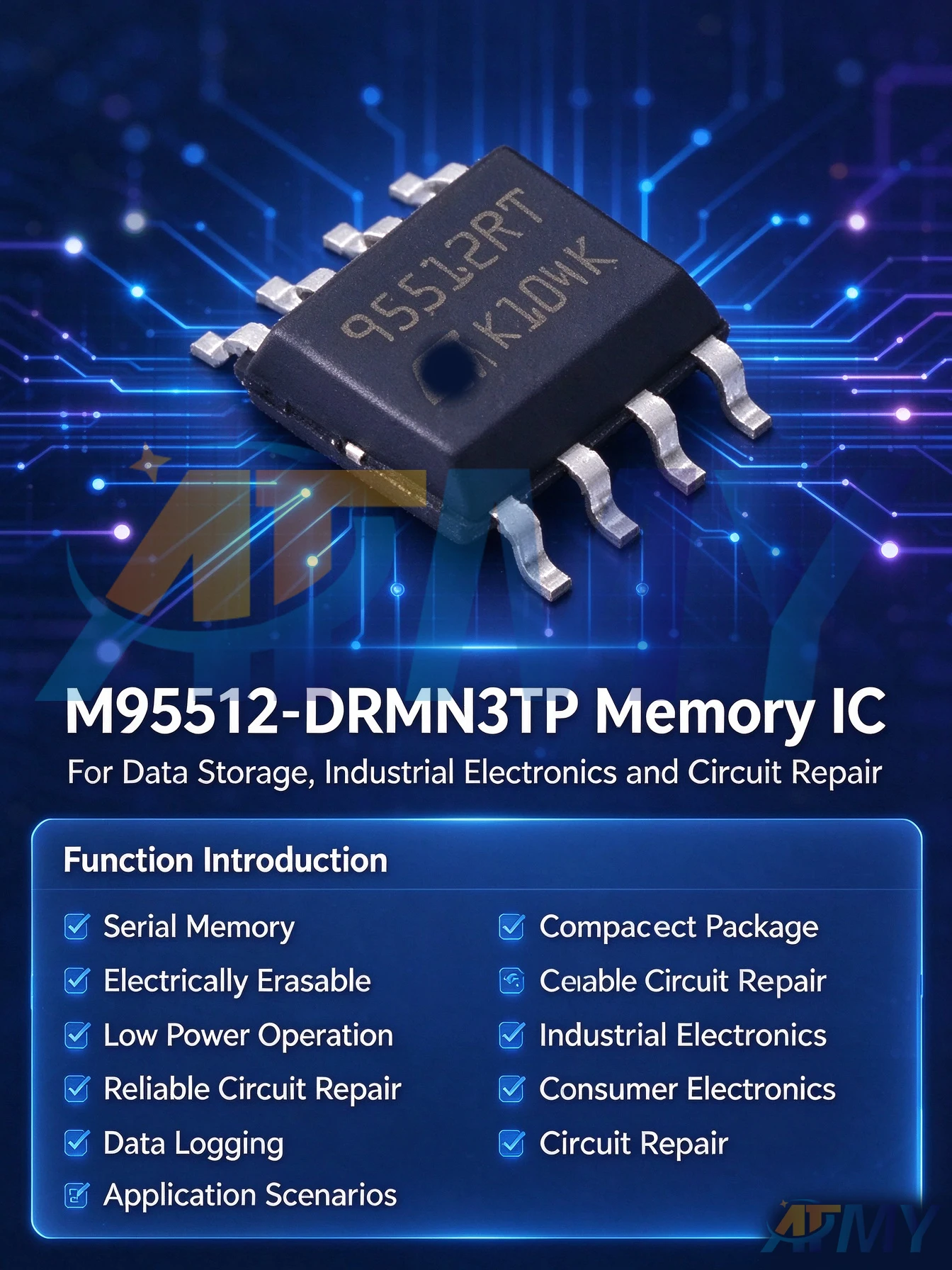 5piece M95512-DRMN3TP/K SOP-8 Silkscreen 95512RT Memory Chip