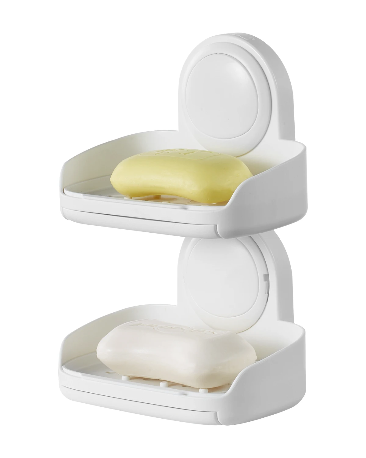 VEVOR Soap Holder for Shower Double Layer with Suction Cup Wall Mounted NO-Drilling Soap Sponge Holder Fit for Shower Bathroom