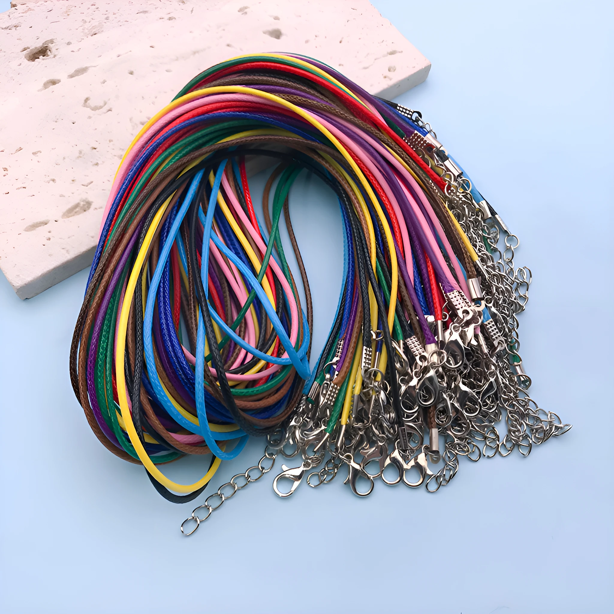 

50 шт. восковых ниток, подходят для изготовления ювелирных изделий своими руками в школу, модные браслеты, ожерелья, подвески на Хэллоуин, аксессуары