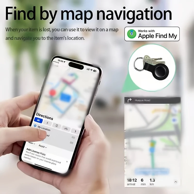 El rastreador inteligente con etiqueta de aire GPS funciona con Apple Find My Dispositivo antipérdida adecuado para la billetera del coche para mascotas con llaves