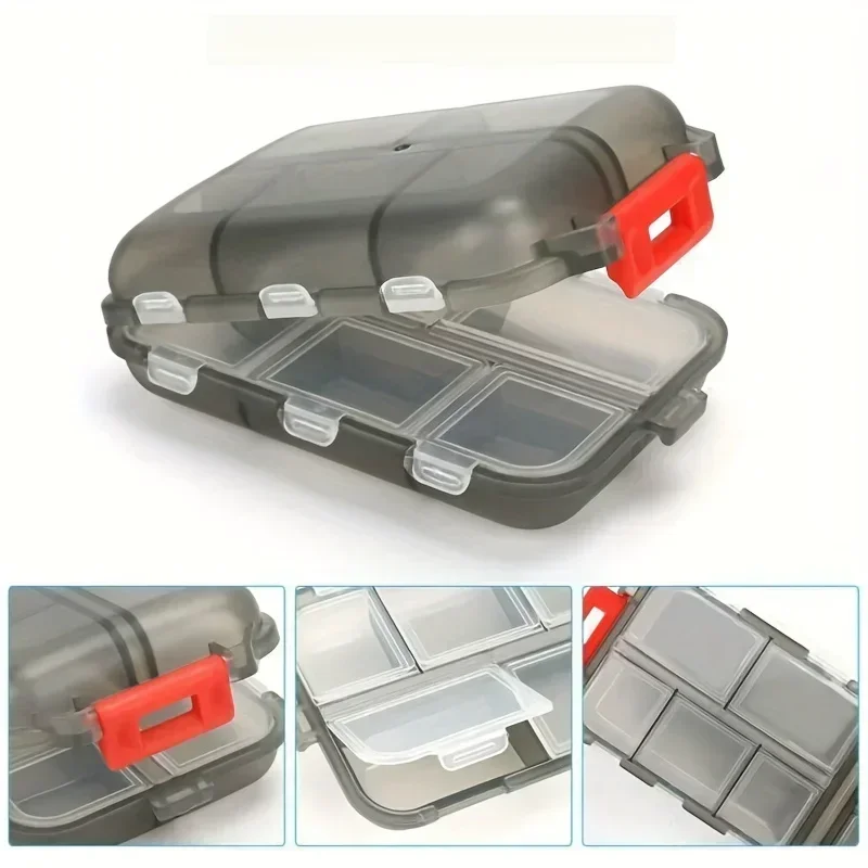 Double-layer Small Pill Box Portable Medicine Box Transparent 10-cell Sealed Medicine Storage Box Camping Equipment Travel