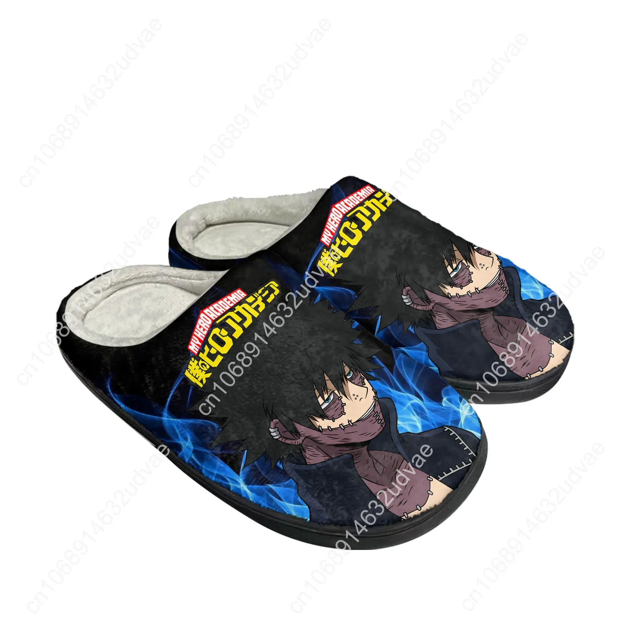 Dabi My Hero Academia Home Cotton Custom Slippers Mens Womens Sandals Plush Casual Keep Warm Shoes Manga Comic Thermal Slipper