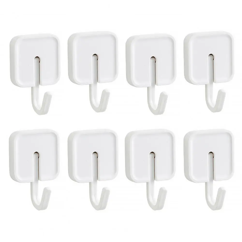 

Damage-free Wall Hook Adjustable Adhesive Wall Hooks for Bathroom Kitchen Shower 8pcs Multifunctional Set for Towels Utensils