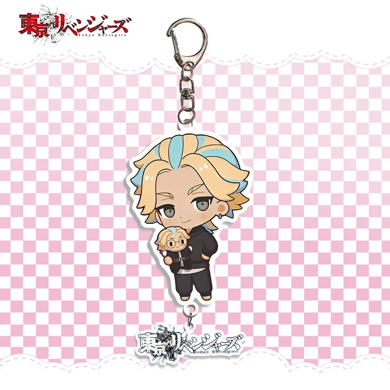 Tokyo Revengers Q Version Figure porte-clés dessin animé porte-clés acrylique accessoire Hanagaki Takemichi Anime marchandise mignon