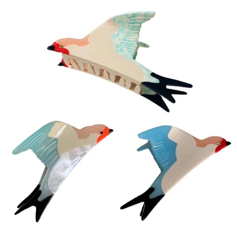 Acetate Swallow Hair Clip Female Bird Jaw Clip Sweet Girl Casual Wear Headdress T8NB