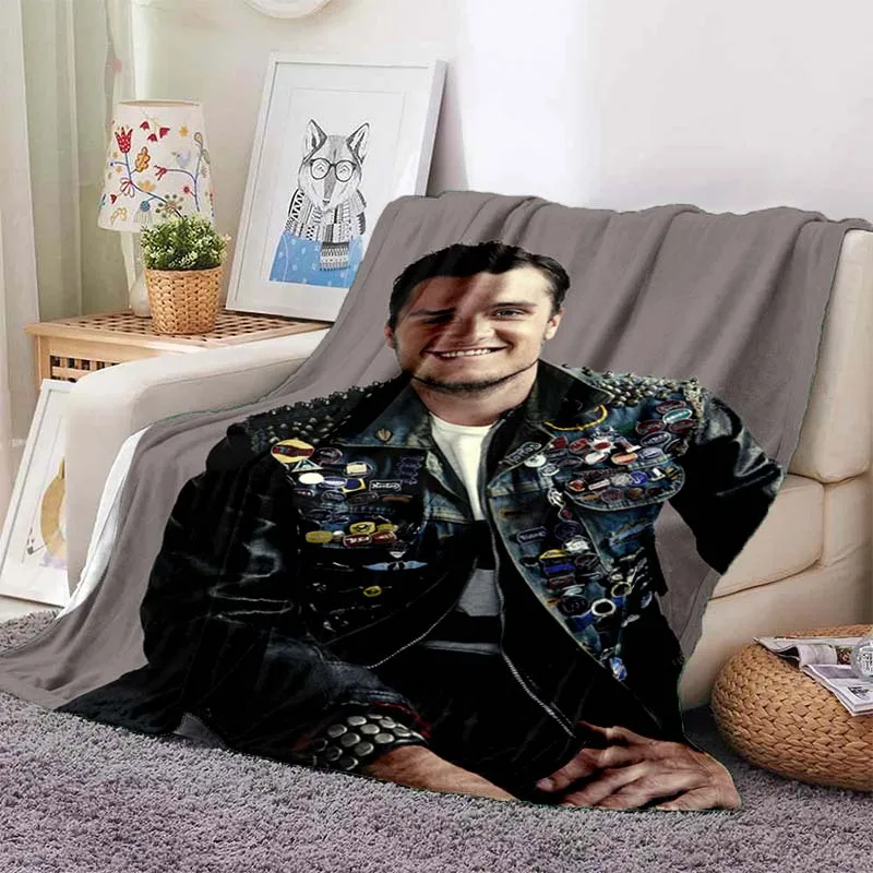 

3D Printed Pop Star Josh Hutcherson Flannel Camping Blanket Children's Sofa Lunch Blanket Thin Blanket Fashion Gift