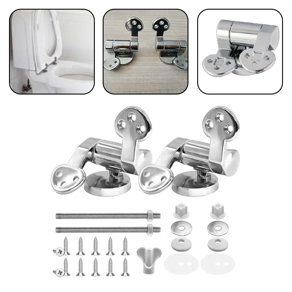 Soft Closing Toilet Seat Hinge Replacement Parts with Rust Resistant Zinc Alloy Material Suitable for Most Toilet Seat Types