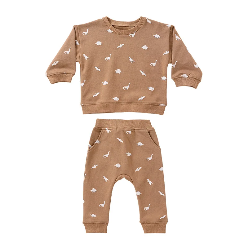 6-36M Newborn Kid Baby Boys Girls Clothes set Long Sleeve Pullover Top Pant suit Cotton Print Outfit Infant 2pcs Sweatshirt set