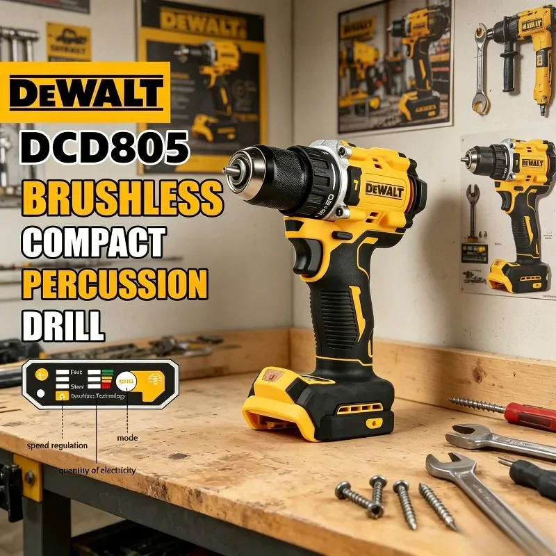 

DEWALT DCD805 rechargeable lithium electric multi-function drill Brushless Cordless compact percussion drill electric drill