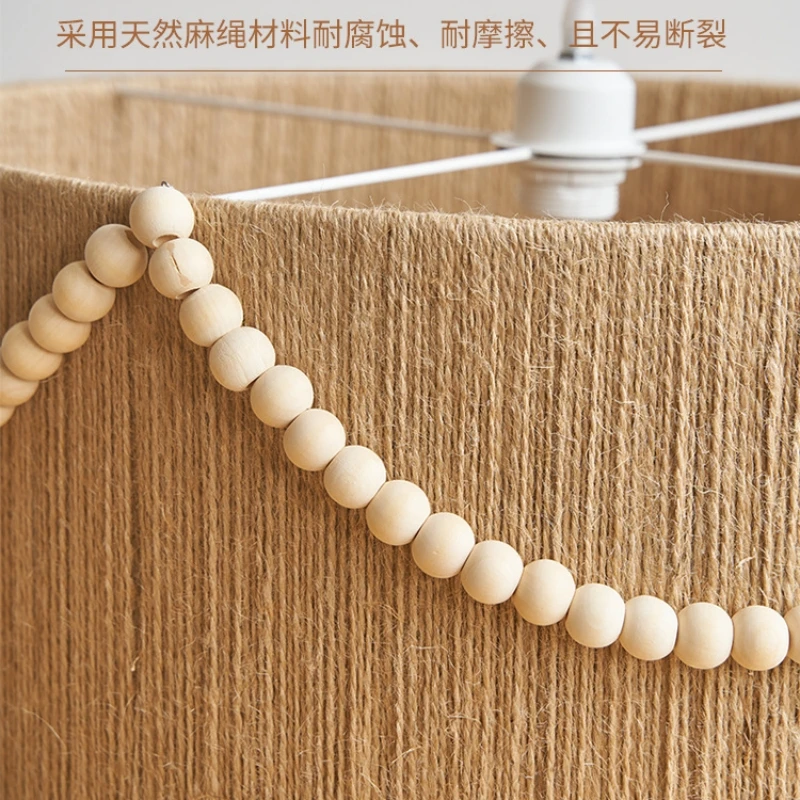 

Boho Pendant lamps Wabi Sabi Retro Wood Bead fringe lampshade Creative bedroom Indoor Dining Room Hotel kitchen hanging lamps