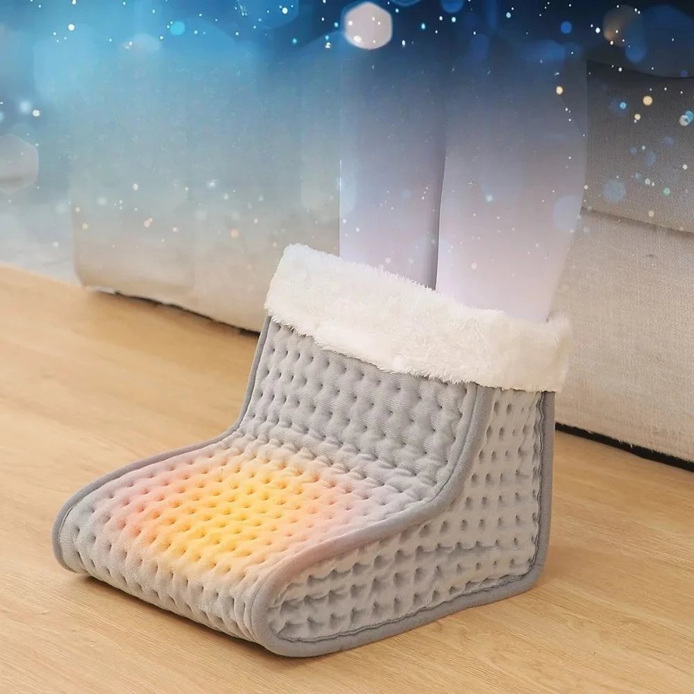 Elektrisch beheizte Fußwärmer für den Winter, weiches Fußheizkissen mit 10-Gang-einstellbarer Temperaturregelung für Komfortgebrauch in den USA/EU/UK