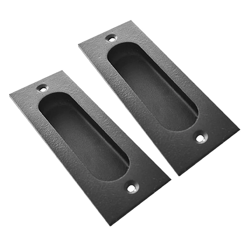 

2 set Square Recessed Pull Handle For Barn Cabinet Cupboard Sliding Door Hidden Furniture Grip Pocket Door Hardware Accessory