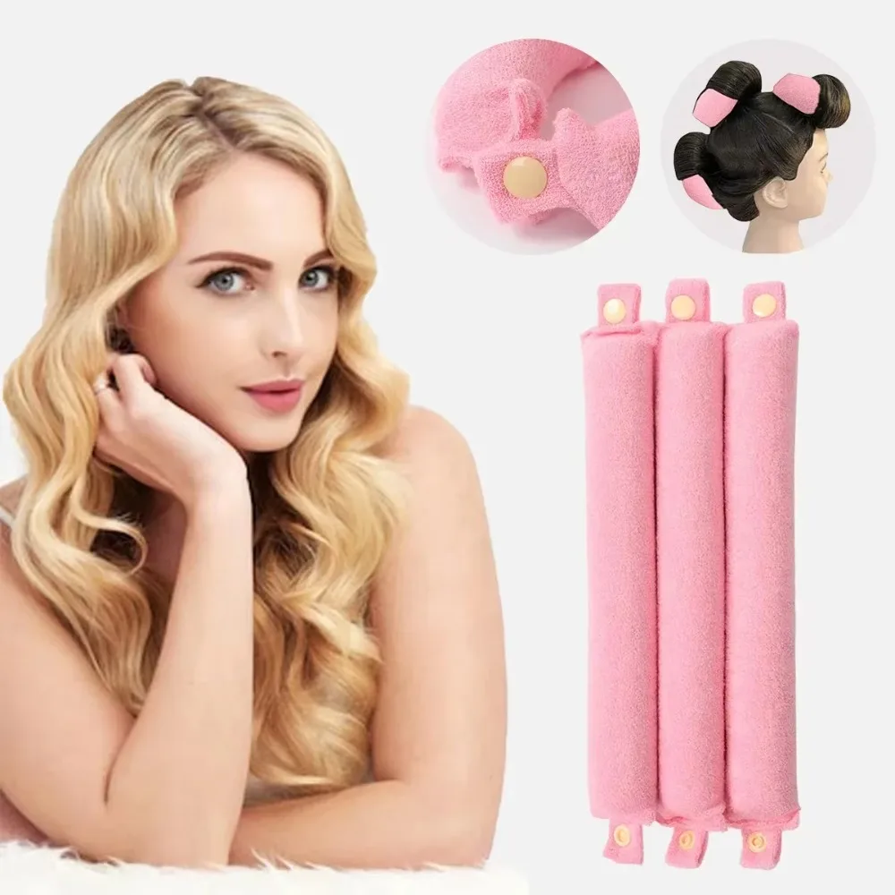 Heatless Hair Curling Rods Headband No Heat Curlers Hair Rollers with Hook Sleeping Lazy Curls Soft Flexi Rods Hair Styling Tool