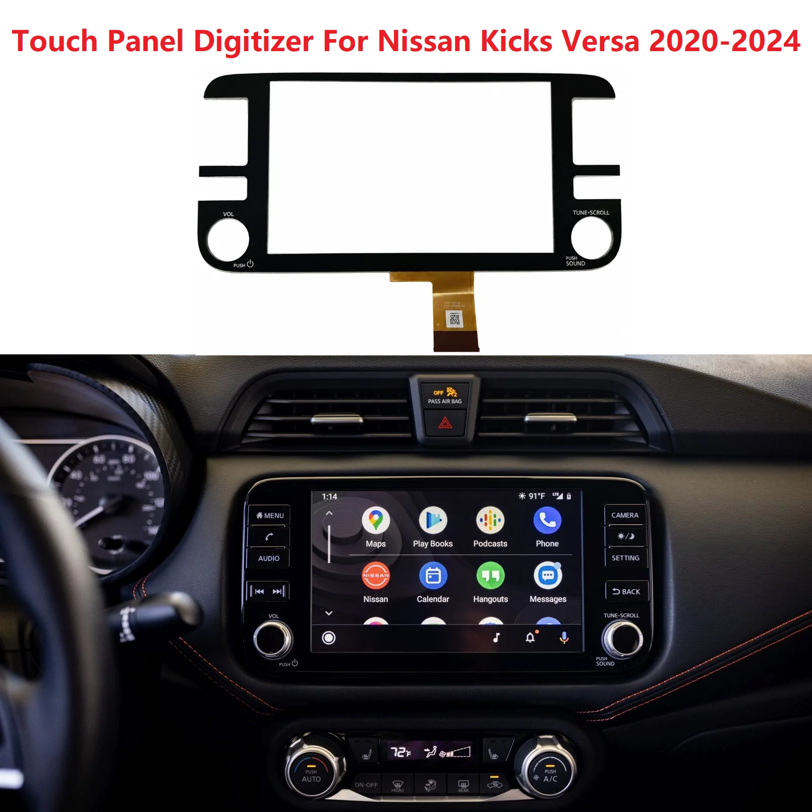 NEW 8“Touch Panel Digitizer For Nissan Kicks Versa 2020-2024 Touch Screen Multi Media Navigation 2591A5R02A PN-4303 2591A5R01A