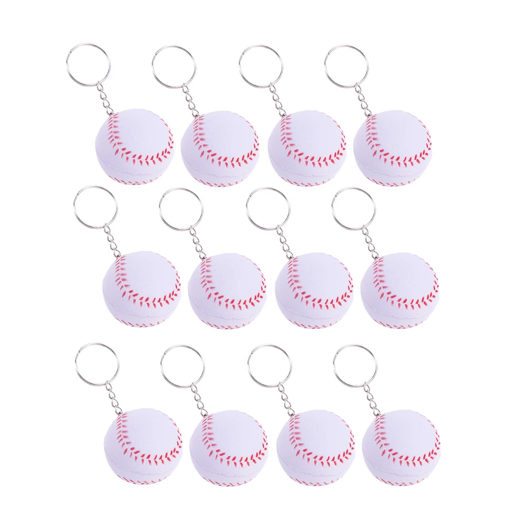 

12pcs Baseball Keychain Durable Material Unique Shape Practical Key Holder Sports Theme Pendant Keyring Decorative Golf Ring