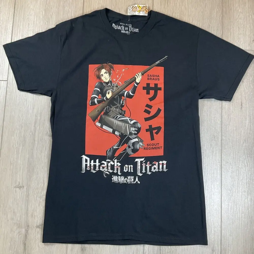 Attack on Titan Graphic T Shirt Sasha Braus Scout Regiment Anime Mens MEDIUM NWT