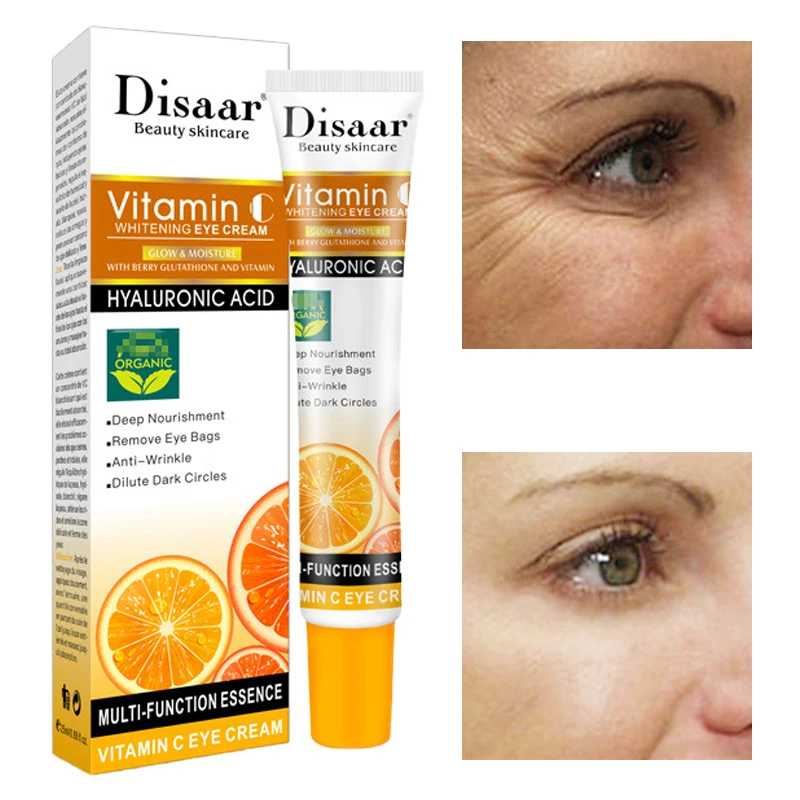 

Vitamin C Eye Cream Removes Dark Circles Swelling Anti-Aging Dilutes Fine Lines Brightens Tightens Hydrating Eye Care 25ml