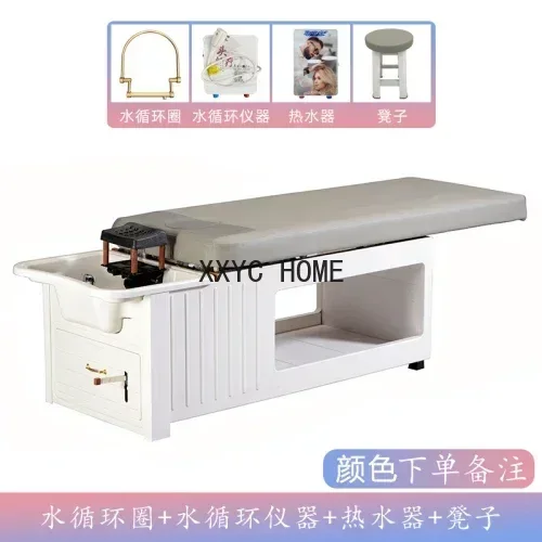

Multifunctional Push Pull Head Therapy Shampoo Chair Constant Temperature Water Circulation Fumigation Massage Spa Facial Bed