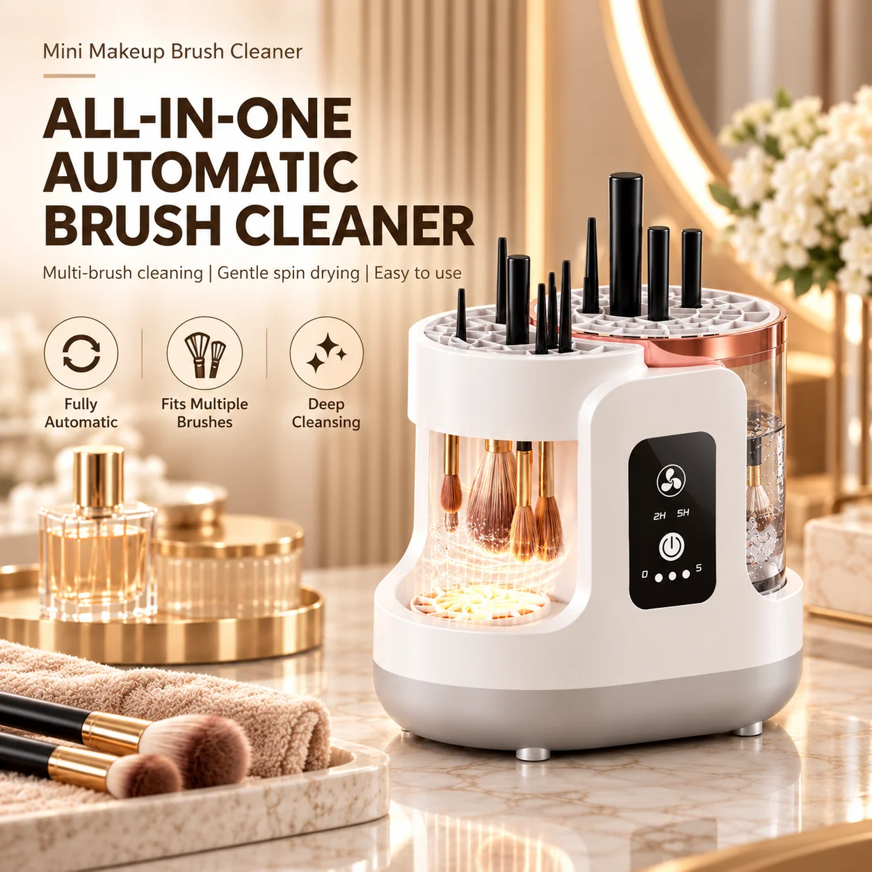 2026 Automatic Quick-Drying Support Device USB Makeup Brush Cleaner