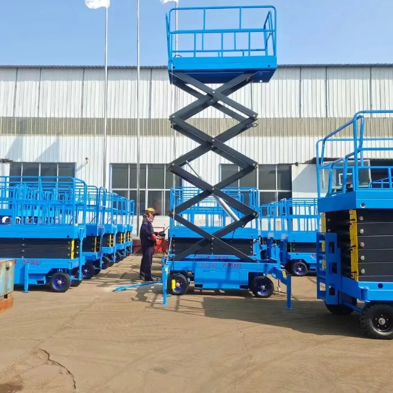 

Self-propelled 6m electric railway 4-person capacity lifting platform with wireless remote control scissor lift