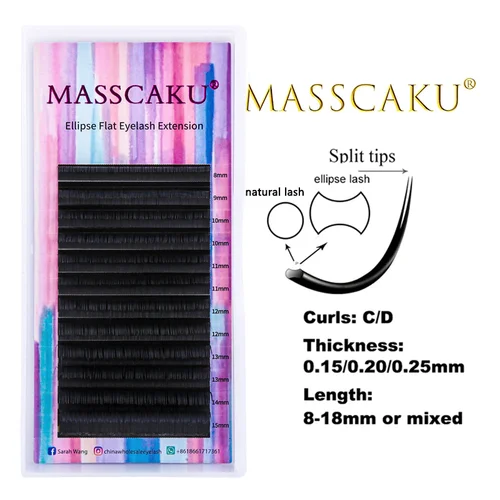 Imagen 1 del producto Nuevas extensiones de pestañas planas mate individuales 0,15 0,20 0,25 pestañas planas elipse más suaves puntas divididas volumen más ligero aspecto al por mayor