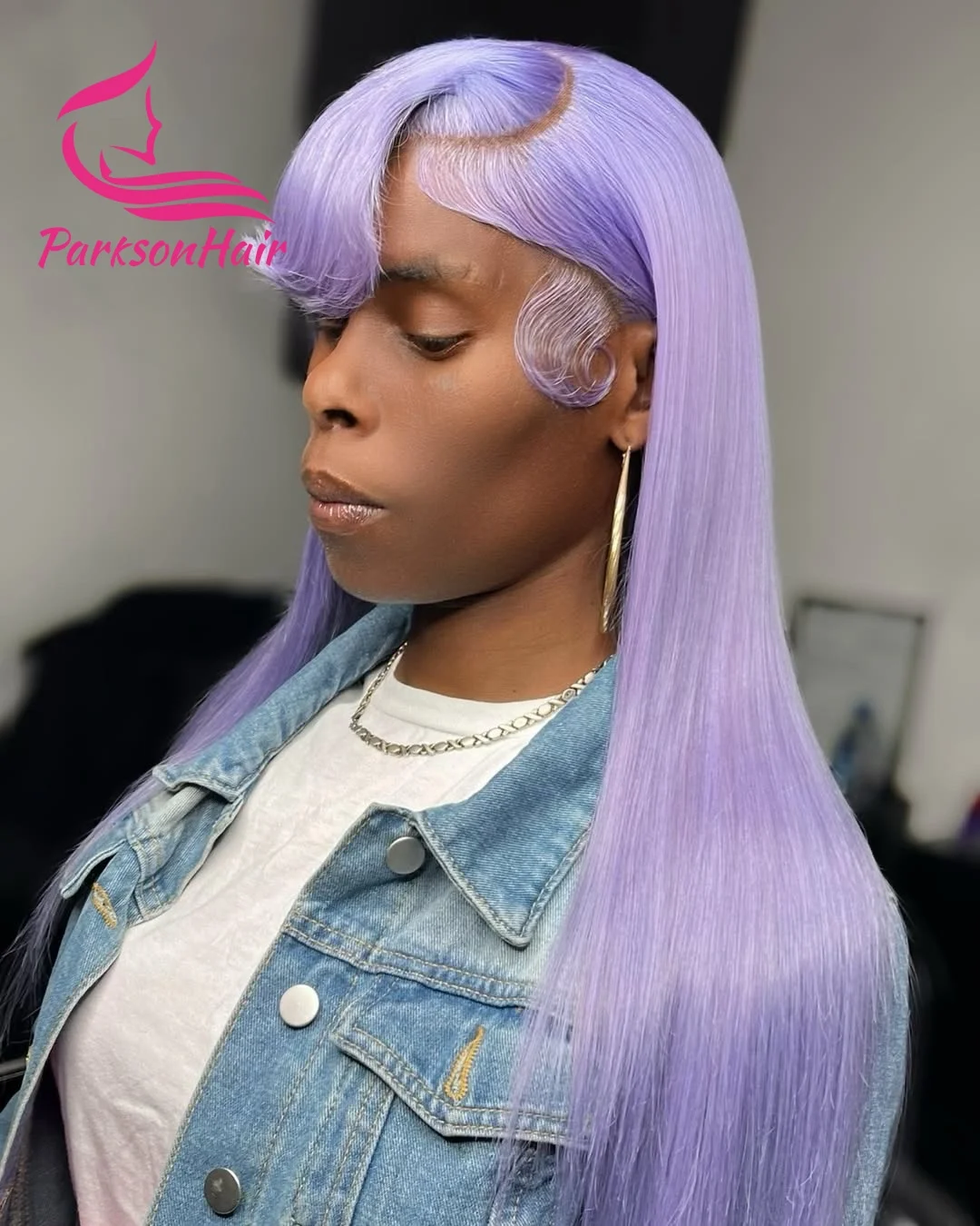 

Light Purple HD 13x6 Lace Frontal Wig Human Hair Straight PrePlucked Brazilian 613 Colored Human Hair Wigs 13x4 Lace Front Wigs