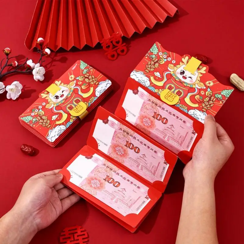 Enveloppes Rouges Pliantes pour le Nouvel An Chinois, Paquets de Monnaies Rouges, pour Rassemblement d'Ouverture d'Affaires