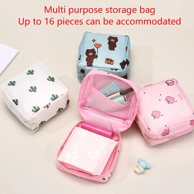 Nylon Sanitary Pads Package Bags Coin Purse Jewelry Organizer Credit Card Pouch Case Cosmetics Headphones Lipstick Storage Bag