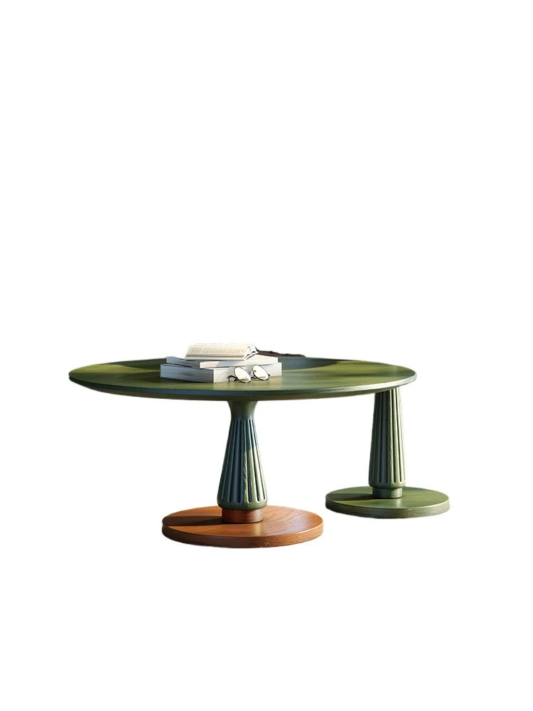 

Retro style solid wood coffee table simple Internet celebrity French retro ash wood