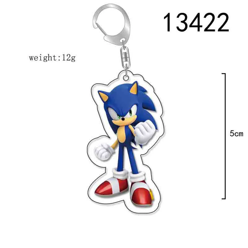 Pendentif de figurine de dessin animé mignon Sonic The Kasgehog pour enfants, collier Rick Animations, porte-clés, cadeaux d\'anniversaire appropriés