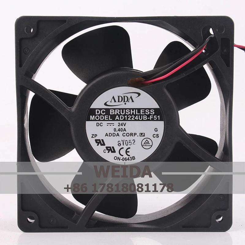 

AD1224UB-F51 Case Cooling Fan for ADDA DC24V 0.4A EC AC 120x120x38mm 12038 12cm Frequency Converter Exhaust 2800 RPM Cooler Air